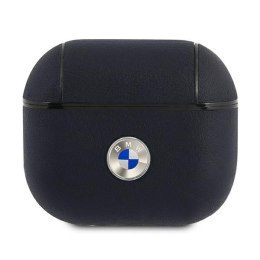 BMW etui do AirPods 3 BMA3SSLNA granatowe Geniune Leather Silver Logo