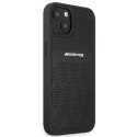 AMG nakładka do iPhone 13 6,1" AMHCP13MOSDBK czarna hard case Leather Curved Lines MagSafe