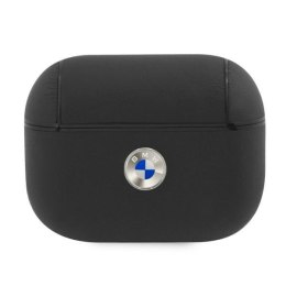 BMW etui do AirPods Pro BMAPSSLBK czarne Geniune Leather Silver Logo