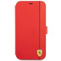 Ferrari nakładka do iPhone 13 Mini 5,4" FESAXFLBKP13SRE czerwona book On Track Carbon Stripe