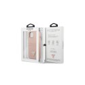 Guess nakładka dla IPhone 13 Mini 5,4" GUHCP13SPSATPP hard case różowa Saffiano Double Card Triangle