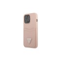 Guess nakładka dla IPhone 13 Pro Max 6,7" GUHCP13XPSATPP hard case różowa Saffiano Double Card Triangle