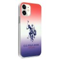 Etui U.S. Polo Assn. Gradient Pattern Collection na iPhone 12 mini - czerwono-niebieskie