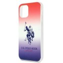 Etui U.S. Polo Assn. Gradient Pattern Collection na iPhone 12 mini - czerwono-niebieskie