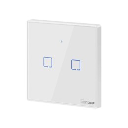 Sonoff T2EU2C-TX dwukanałowy dotykowy włącznik światła przełącznik przycisk Wi-Fi biały (IM190314016)