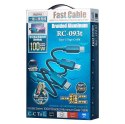 Remax Kerolla Series szybki kabel 2w1 USB Typ C - USB Typ C + Lightning PD QC AFC FCP 100W 1m niebieski (RC-093CCL)
