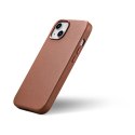 ICarer Case Leather pokrowiec etui z naturalnej skóry do iPhone 14 Plus brązowy (kompatybilne z MagSafe)