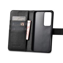 ICarer Wallet Case etui do Samsung Galaxy S23+ skórzany pokrowiec portfel czarne