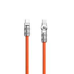 Kabel kątowy USB C - USB C 120W 1m rotacja 180° Dudao - pomarańczowy