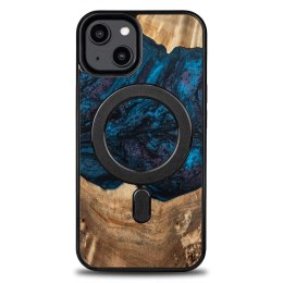 Etui z drewna i żywicy na iPhone 14 MagSafe Bewood Unique Neptun - granatowo-czarne