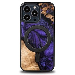 Etui z drewna i żywicy na iPhone 13 Pro MagSafe Bewood Unique Violet - fioletowo-czarne