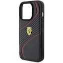Etui Ferrari Twist Metal Logo na iPhone 15 Pro - czarne