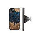 Etui z drewna i żywicy na iPhone 15 MagSafe Bewood Unique Neptun - granatowo-czarne