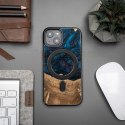 Etui z drewna i żywicy na iPhone 15 MagSafe Bewood Unique Neptun - granatowo-czarne