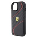 Etui Ferrari Twist Metal Logo do iPhone 15 - czarne