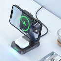 Acefast bezprzewodowa ładowarka Qi 15W do iPhone (z MagSafe), Apple Watch i Apple AirPods stojak podstawka uchwyt magnetyczny cz