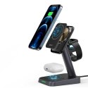 Acefast bezprzewodowa ładowarka Qi 15W do iPhone (z MagSafe), Apple Watch i Apple AirPods stojak podstawka uchwyt magnetyczny cz