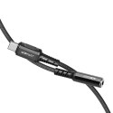 Acefast kabel audio USB Typ C - 3,5mm mini jack (żeński) 18cm, DAC, AUX czarny (C1-07 black)