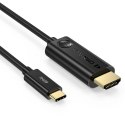 Choetech jednokierunkowy kabel adapter przejściówka z USB Typ C (męski) na HDMI 2.0 (męski) 4K 60Hz 1,8m czarny (CH0019)