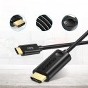 Choetech jednokierunkowy kabel adapter przejściówka z USB Typ C (męski) na HDMI 2.0 (męski) 4K 60Hz 1,8m czarny (CH0019)