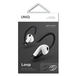 Nakładki UNIQ Loop Sports Ear Hooks na AirPods - biało-czarne