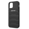Etui AMG Leather Debossed Lines na iPhone 12 Pro Max - czarne