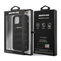Etui AMG Leather Debossed Lines na iPhone 12 Pro Max - czarne