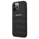Etui AMG Leather Debossed Lines na iPhone 13 Pro Max - czarne