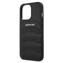 Etui AMG Leather Debossed Lines na iPhone 13 Pro Max - czarne