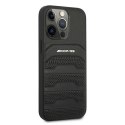 Etui AMG Leather Debossed Lines na iPhone 13 Pro / iPhone 13 - czarne