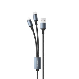 Dudao kabel przewód USB 2w1 do ładowania USB-A - USB-C / Lightning 6A 1,2m czarny (TGL2)
