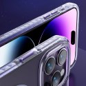 Kingxbar PQY Ice Crystal Series magnetyczne etui iPhone 14 Pro Max MagSafe fioletowe
