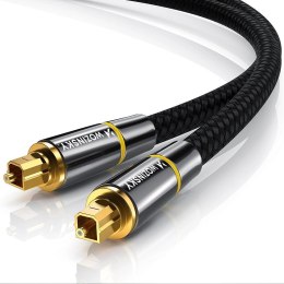 [PO ZWROCIE] Wozinsky optyczny kabel przewód audio cyfrowy światłowód Toslink SPDIF 1,5m czarny (WOPT-15)