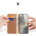 Etui Dux Ducis Hivo z klapką i blokadą RFID do Samsung Galaxy S24 - brązowe
