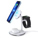 [PO ZWROCIE] Choetech ładowarka indukcyjna (kompatybilna z MagSafe) stojak do iPhone, Apple Watch, AirPods biały (T585-F)