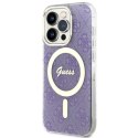 Guess nakładka do iPhone 14 Pro 6,1" GUHMP14LH4STU purpurowa hard case 4G MagSafe