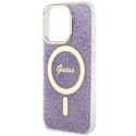 Guess nakładka do iPhone 14 Pro 6,1" GUHMP14LH4STU purpurowa hard case 4G MagSafe