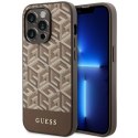 Guess nakładka do iPhone 14 Pro 6,1" GUHMP14LHGCFSEW brązowa hard case GCube Stripes MagSafe