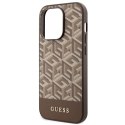 Guess nakładka do iPhone 14 Pro 6,1" GUHMP14LHGCFSEW brązowa hard case GCube Stripes MagSafe