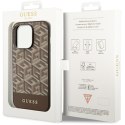 Guess nakładka do iPhone 14 Pro 6,1" GUHMP14LHGCFSEW brązowa hard case GCube Stripes MagSafe