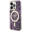 Guess nakładka do iPhone 14 Pro Max 6,7" GUHMP14XHLEOPWP różowa hard case Leopard MagSafe