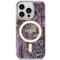 Guess nakładka do iPhone 14 Pro Max 6,7" GUHMP14XHLEOPWP różowa hard case Leopard MagSafe