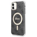 Guess zestaw nakładka + ładowarka do iPhone 11 6,1" GUBPN61H4EACSK czarny hard case 4G Print MagSafe