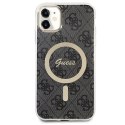 Guess zestaw nakładka + ładowarka do iPhone 11 6,1" GUBPN61H4EACSK czarny hard case 4G Print MagSafe