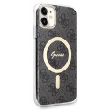 Guess zestaw nakładka + ładowarka do iPhone 11 6,1" GUBPN61H4EACSK czarny hard case 4G Print MagSafe