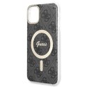 Guess zestaw nakładka + ładowarka do iPhone 11 6,1" GUBPN61H4EACSK czarny hard case 4G Print MagSafe