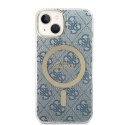 Guess zestaw nakładka + ładowarka do iPhone 14 Plus 6,7" GUBPP14MH4EACSB niebieski hard case Marble MagSafe