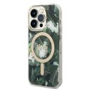 Guess zestaw nakładka + ładowarka do iPhone 14 Pro 6,1" GUBPP14LHJEACSA zielony hard case Jungle MagSafe