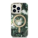 Guess zestaw nakładka + ładowarka do iPhone 14 Pro 6,1" GUBPP14LHJEACSA zielony hard case Jungle MagSafe