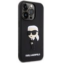 Karl Lagerfeld nakładka do iPhone 14 Pro Max 6,7" KLHCP14X3DRKINK czarne hardcase Rubber Ikonik 3D